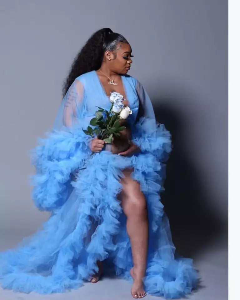 Tulle Robe Maternity Gown