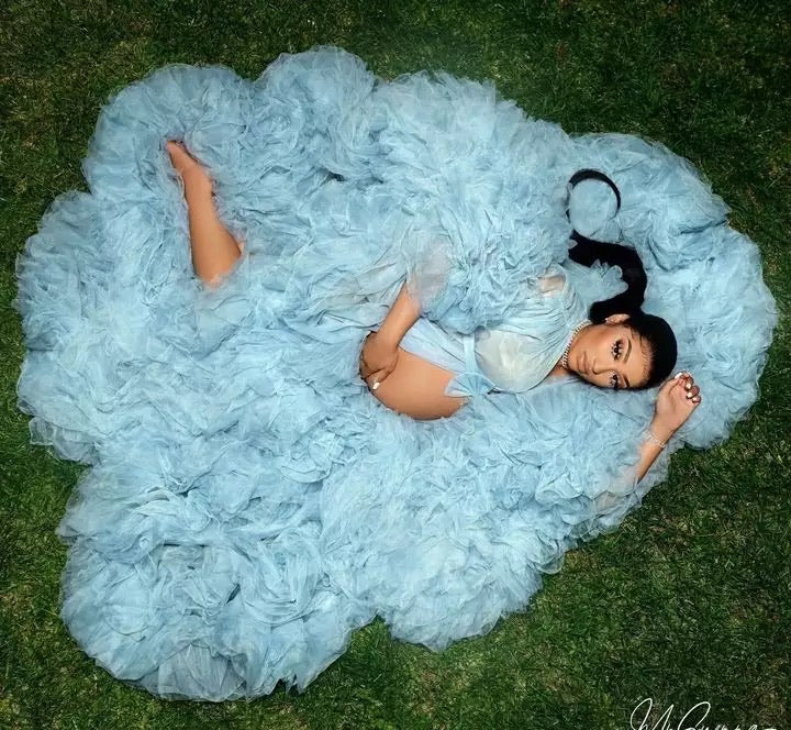 Tulle Robe Maternity  Gown